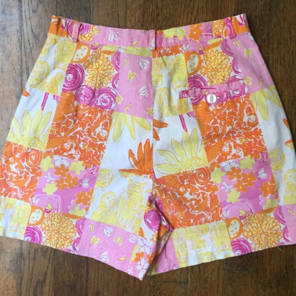 Lilly Pulitzer High Rise Patchwork Stretch Shorts - Picture 5 of 9